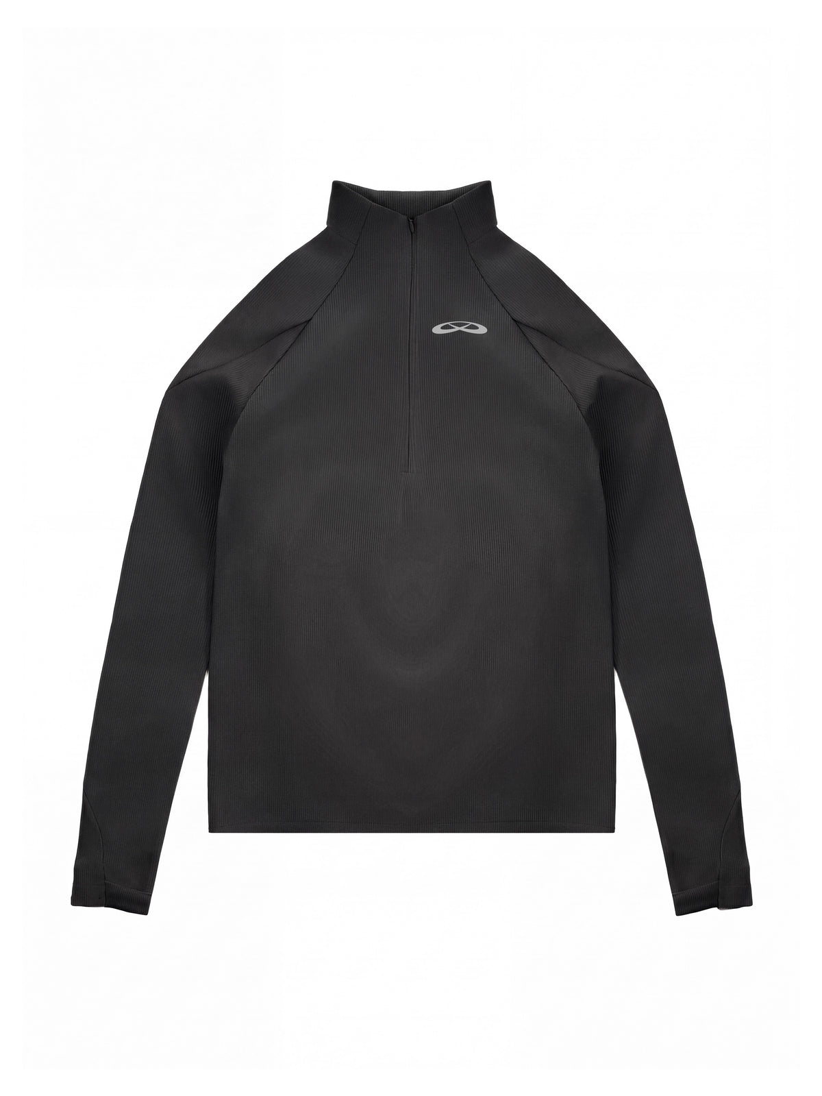 Product photo — Colour: Svartur — Black Stealth Quarter-Zip, front view.