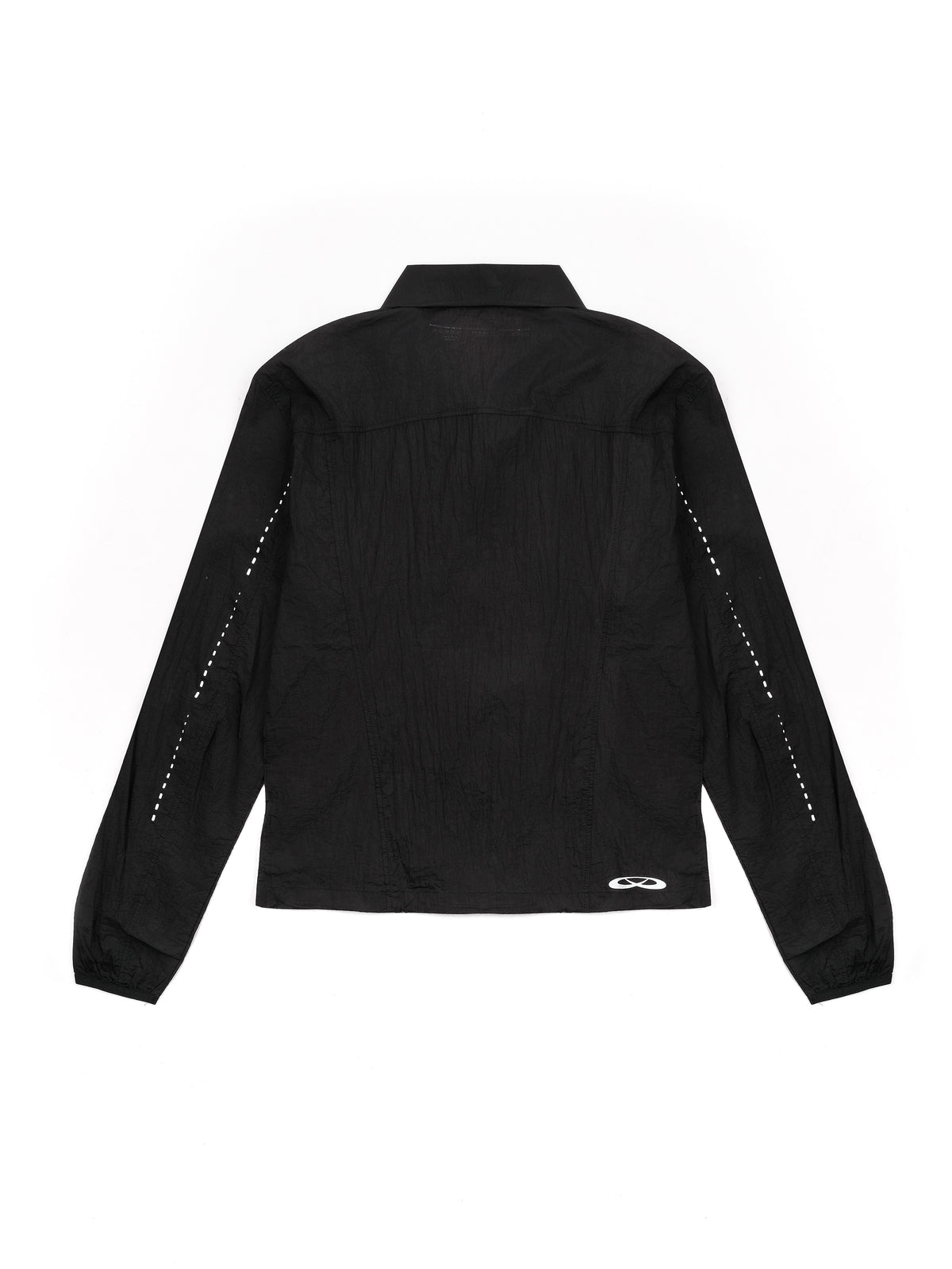 Product photo — Colour: Svartur — Black Trucker Jacket, back view.